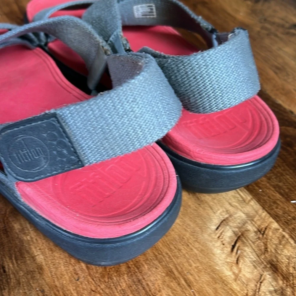 Fitflop Men’s 11 Sling Sandal Red Gray Comfort Shoe